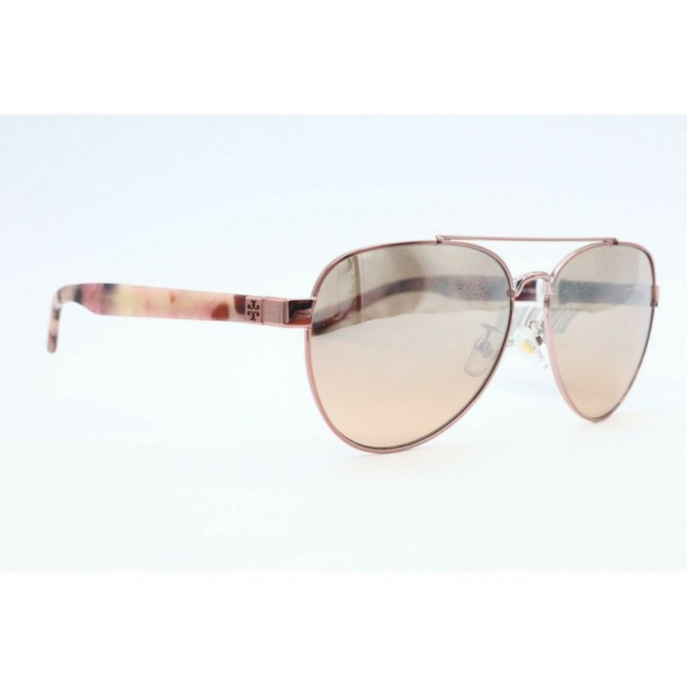 Tory Burch TY 6070 32738Z Aviator Gold Sunglasses Brown Lenses 57mm - Picture 4 of 7